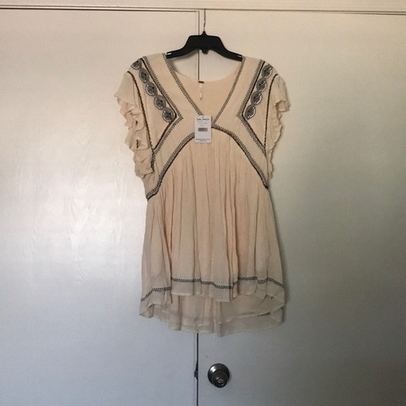 NWT Free People Ivory Dress w/ pockets - Picture 1 of 7